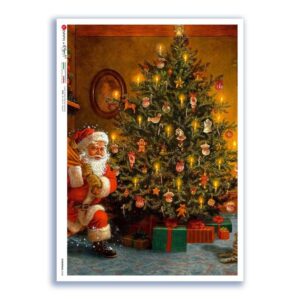 CHRISTMAS-0348. Carta di riso vittoriana Natale per decoupage.