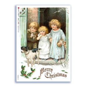CHRISTMAS-0350. Carta di riso vittoriana Natale per decoupage.