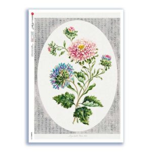 FLOWERS-0376. Carta di riso fiori per decoupage.