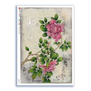 FLOWERS-0377. Carta di riso fiori per decoupage.