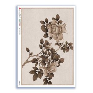 FLOWERS-0378. Carta di riso fiori per decoupage.