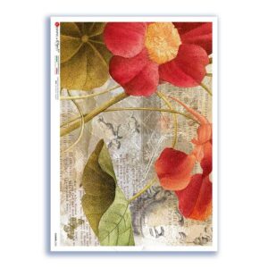 FLOWERS-0383. Carta di riso fiori per decoupage.