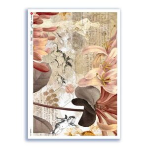 FLOWERS-0386. Carta di riso fiori per decoupage.