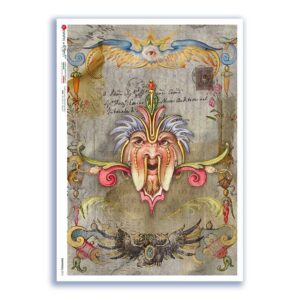 GROTTESCHE-0015. Carta di riso grottesca per decoupage.