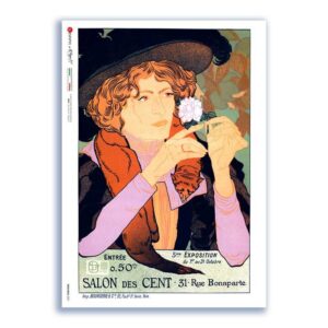 NOUVEAU-0031. Carta di riso art nouveau per decoupage.