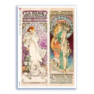 NOUVEAU-0032. Carta di riso art nouveau per decoupage.