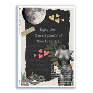 PHRASES-0037-UK. Carta di riso frasi per decoupage.