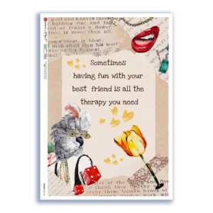 PHRASES-0041-UK. Carta di riso frasi per decoupage.