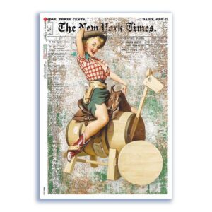 PINUP-0033. Carta di riso pin-up per decoupage.