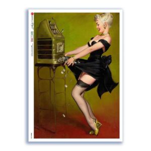 PINUP-0034. Carta di riso pin-up per decoupage.