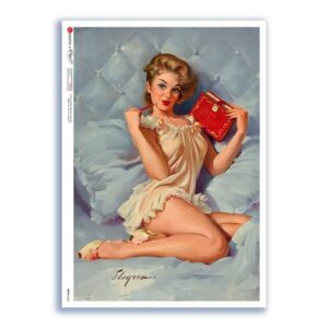PINUP-0036. Carta di riso pin-up per decoupage.