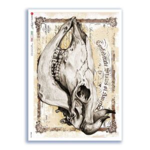 SKULL-0026. Carta di riso teschi per decoupage.