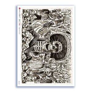 SKULL-0027. Carta di riso teschi per decoupage.