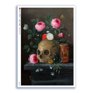 SKULL-0028. Carta di riso teschi per decoupage.