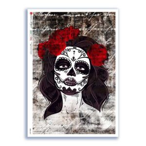 SKULL-0029. Carta di riso teschi per decoupage.