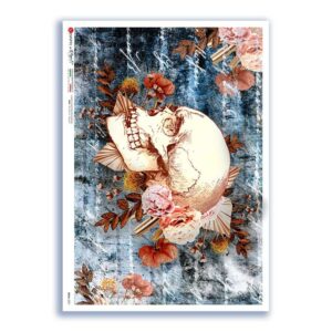 SKULL-0031. Carta di riso teschi per decoupage.