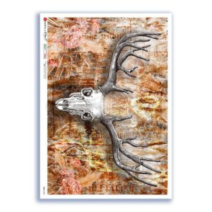 SKULL-0032. Carta di riso teschi per decoupage.