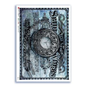 TIME-0031. Carta di riso orologi per decoupage.