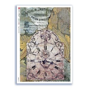 TIME-0035. Carta di riso orologi per decoupage.