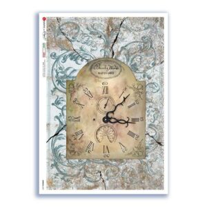TIME-0036. Carta di riso orologi per decoupage.