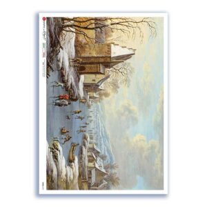 VIEWS-0181. Carta di Riso paesaggi per decoupage