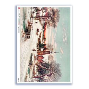 VIEWS-0182. Carta di Riso paesaggi per decoupage