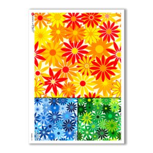 FLOWERS-0022. Carta di riso fiori per decoupage.
