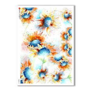 FLOWERS-0027. Carta di riso fiori per decoupage.