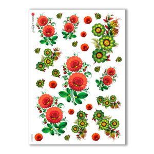 FLOWERS-0029. Carta di riso fiori per decoupage.