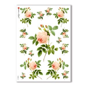 FLOWERS-0034. Carta di riso vittoriana fiori per decoupage.