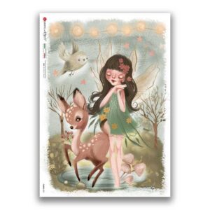 FAIRIES-0091. Carta di riso fate per decoupage.