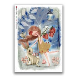FAIRIES-0092. Carta di riso fate per decoupage.