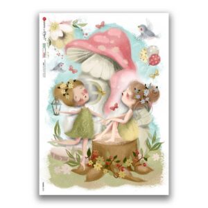 FAIRIES-0093. Carta di riso fate per decoupage.