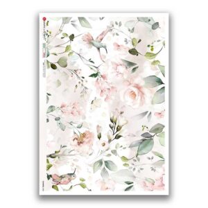 FLOWERS-0388. Carta di riso fiori per decoupage.