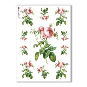 FLOWERS-0040. Carta di riso vittoriana fiori per decoupage.