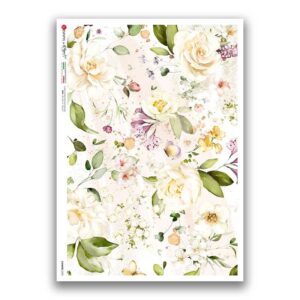 FLOWERS-0390. Carta di riso fiori per decoupage.