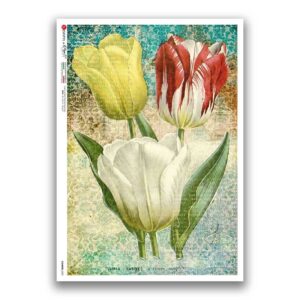 FLOWERS-0392. Carta di riso fiori per decoupage.