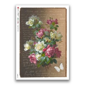 FLOWERS-0393. Carta di riso fiori per decoupage.