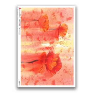 FLOWERS-0395. Carta di riso fiori per decoupage.