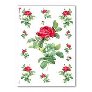 FLOWERS-0041. Carta di riso vittoriana fiori per decoupage.