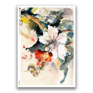 FLOWERS-0401. Carta di riso fiori per decoupage.