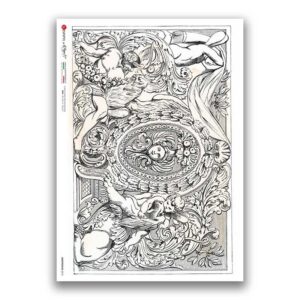 GROTTESCHE-0018. Carta di riso grottesca per decoupage.