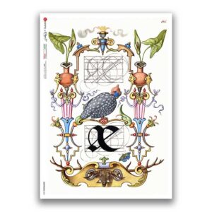 GROTTESCHE-0023. Carta di riso grottesca per decoupage.