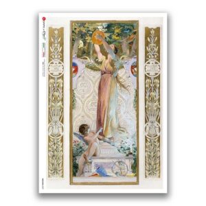 NOUVEAU-0038. Carta di riso art nouveau per decoupage.