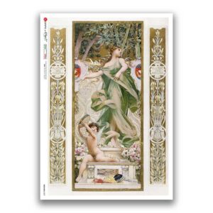 NOUVEAU-0039. Carta di riso art nouveau per decoupage.