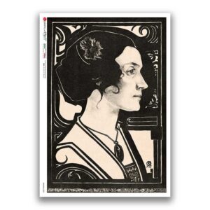 NOUVEAU-0041. Carta di riso art nouveau per decoupage.