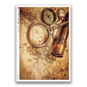 OLD-MAPS-0048. Carta di riso mappe antiche per decoupage.