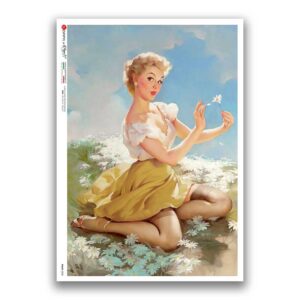PINUP-0038. Carta di riso pin-up per decoupage.