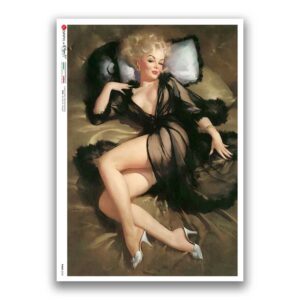 PINUP-0040. Carta di riso pin-up per decoupage.