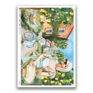 SCENE-0141. Carta di riso pittorico per decoupage.